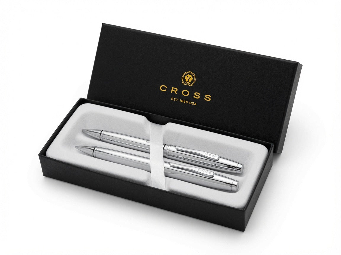 Polished Chrome Cross Pen & Mechanical Pencil Set