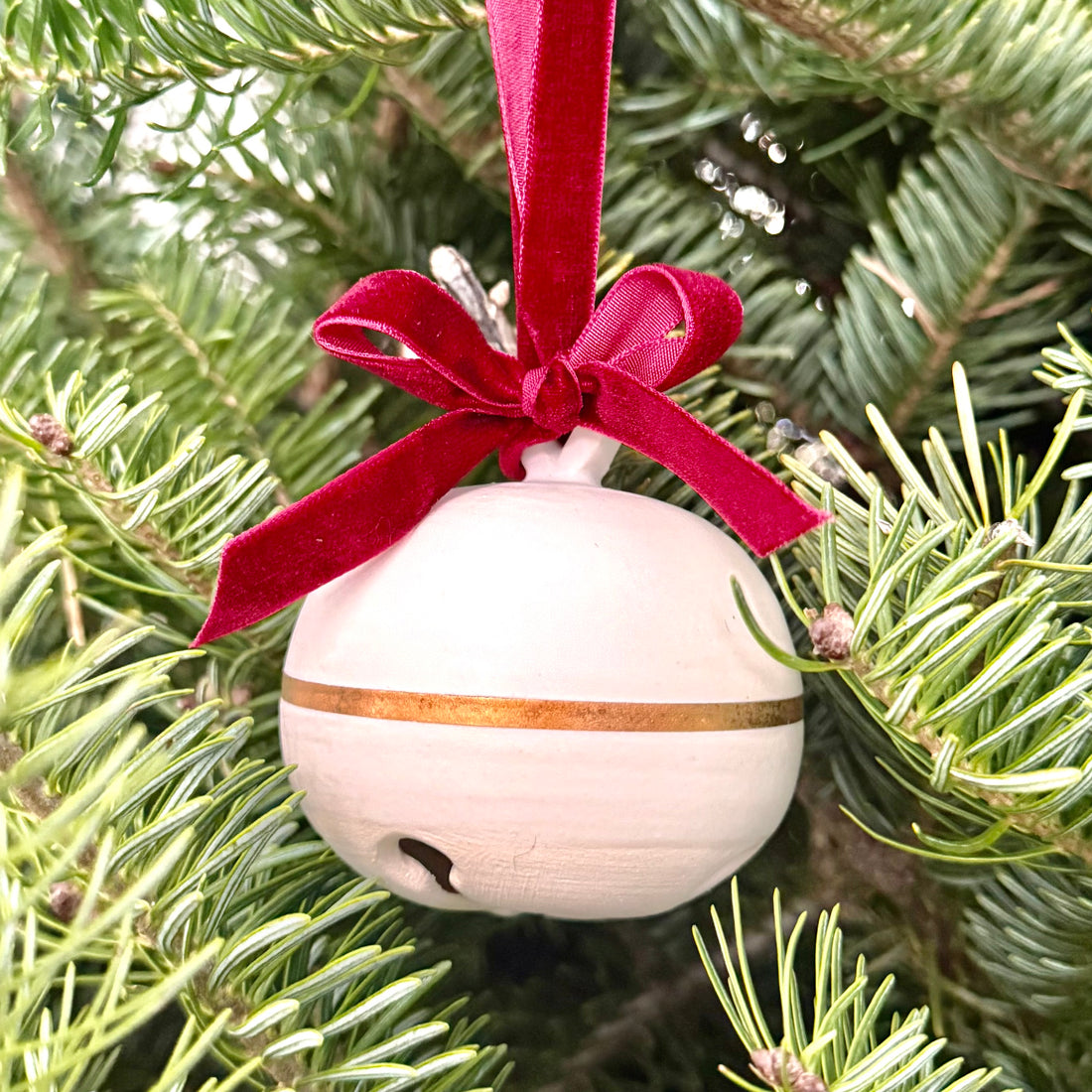 Handmade Ceramic Jingle Bell with 23K Gold