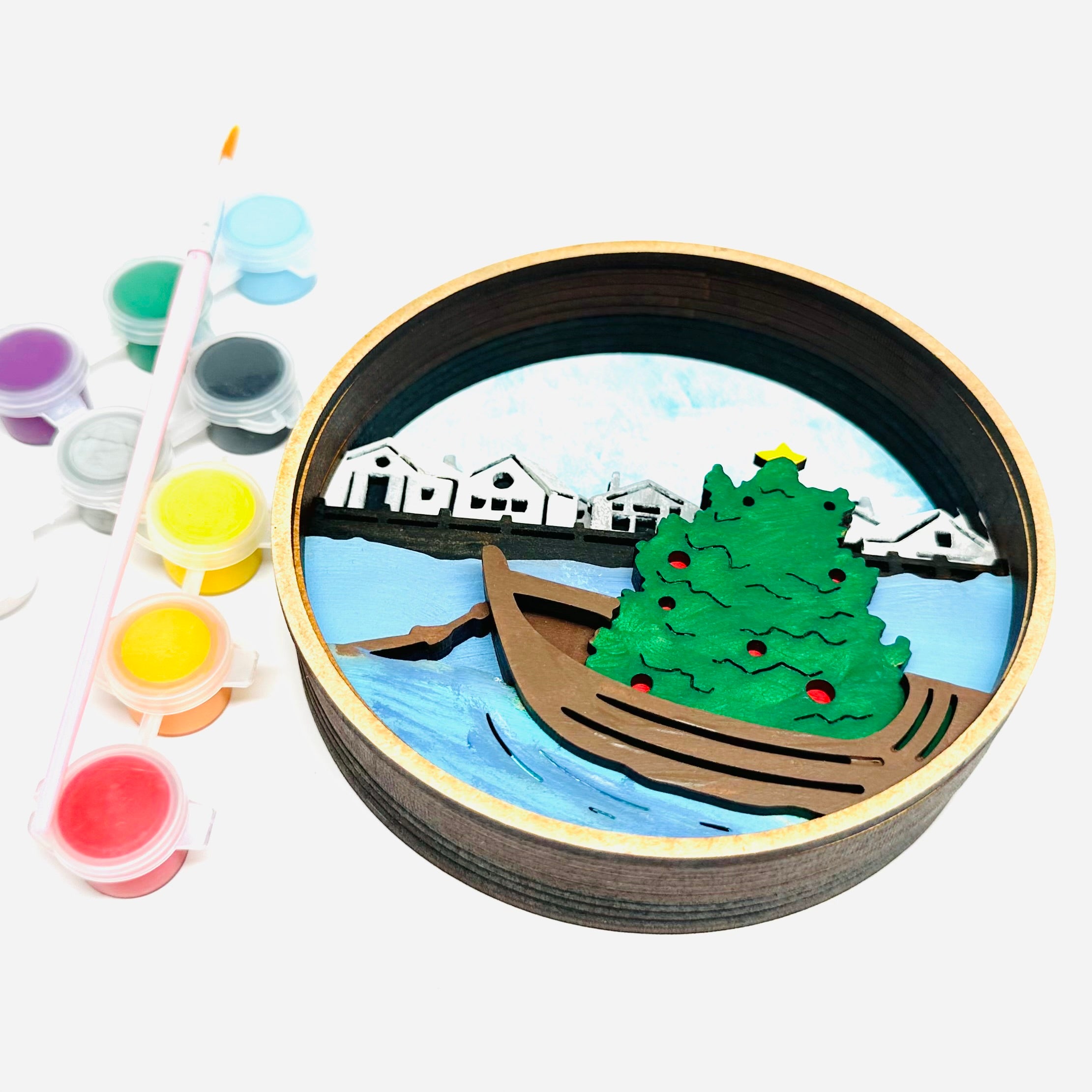 Nantucket Christmas Dory Shadow Box