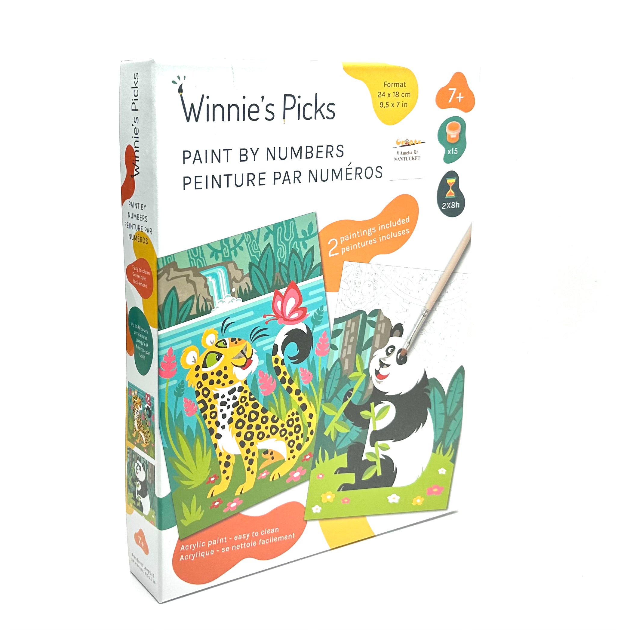 Paint By Number Kit, Panda & Leopard