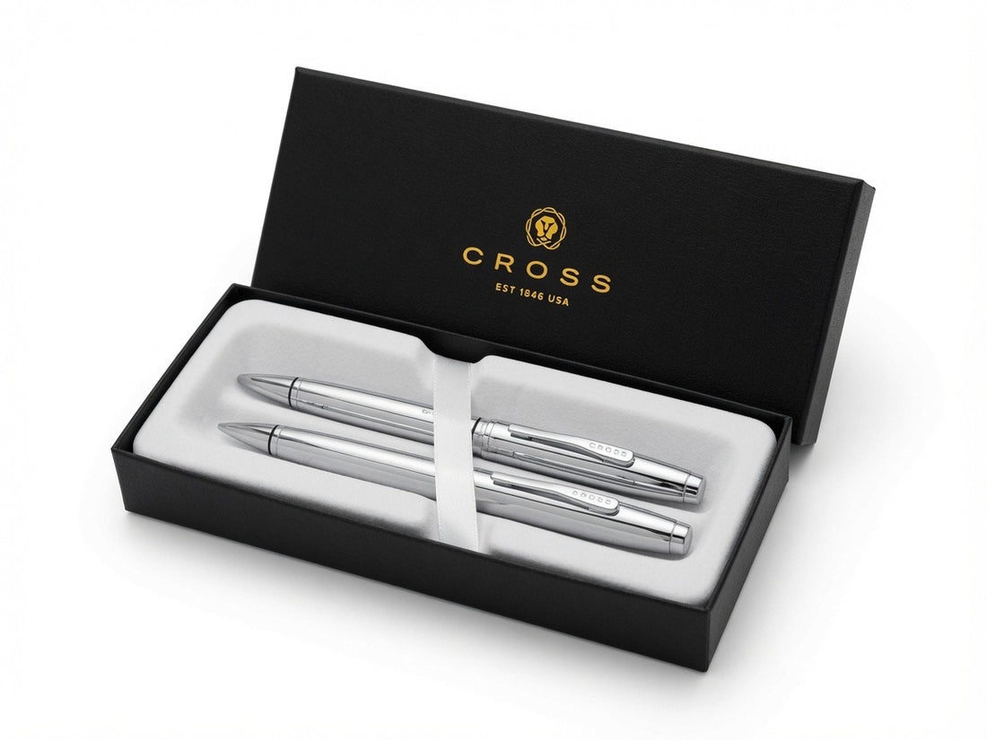 Polished Chrome Cross Pen &amp; Mechanical Pencil Set