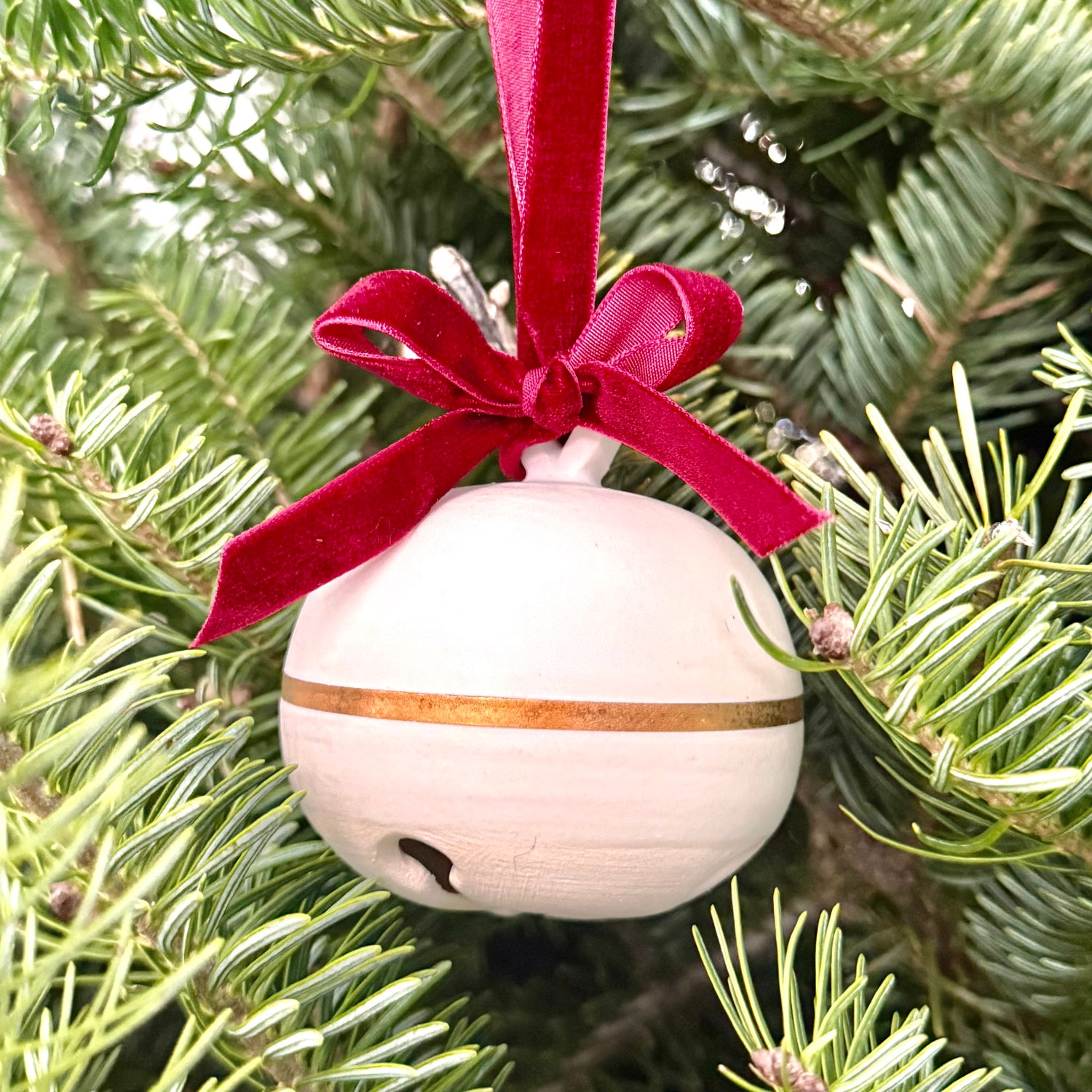 Handmade Ceramic Jingle Bell with 23K Gold