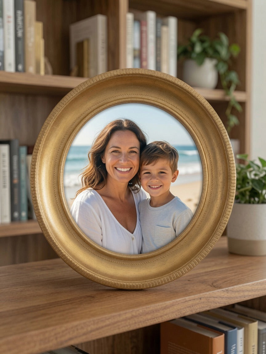 Gold Leaf Round Frame