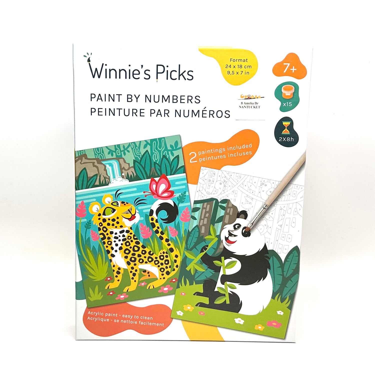 Paint  By Number Kit, Panda &amp; Leopard